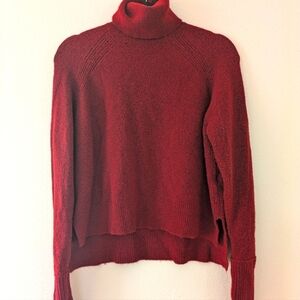 J Crew Red/Burgundy Merino Wool/Alpaca Turtleneck Sweater Long Sleeve Women's S
